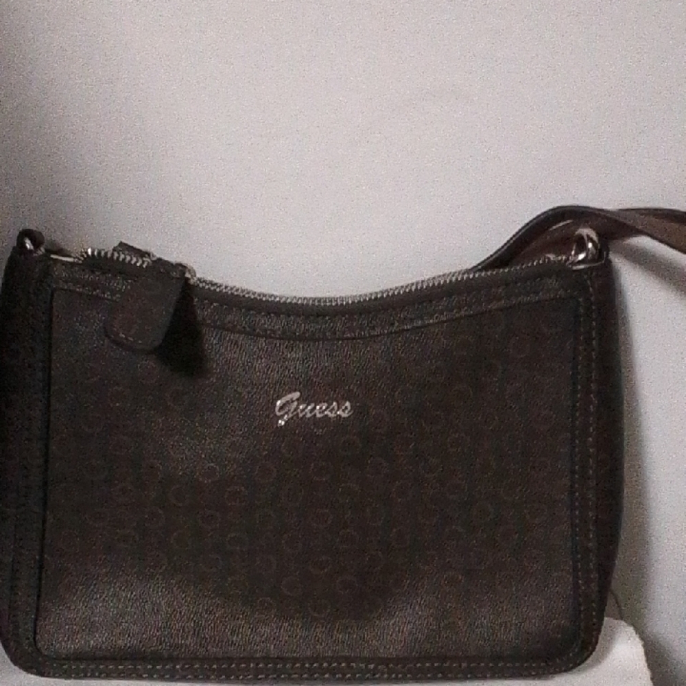 Guess Dark Brown Logo Shoulder Bag